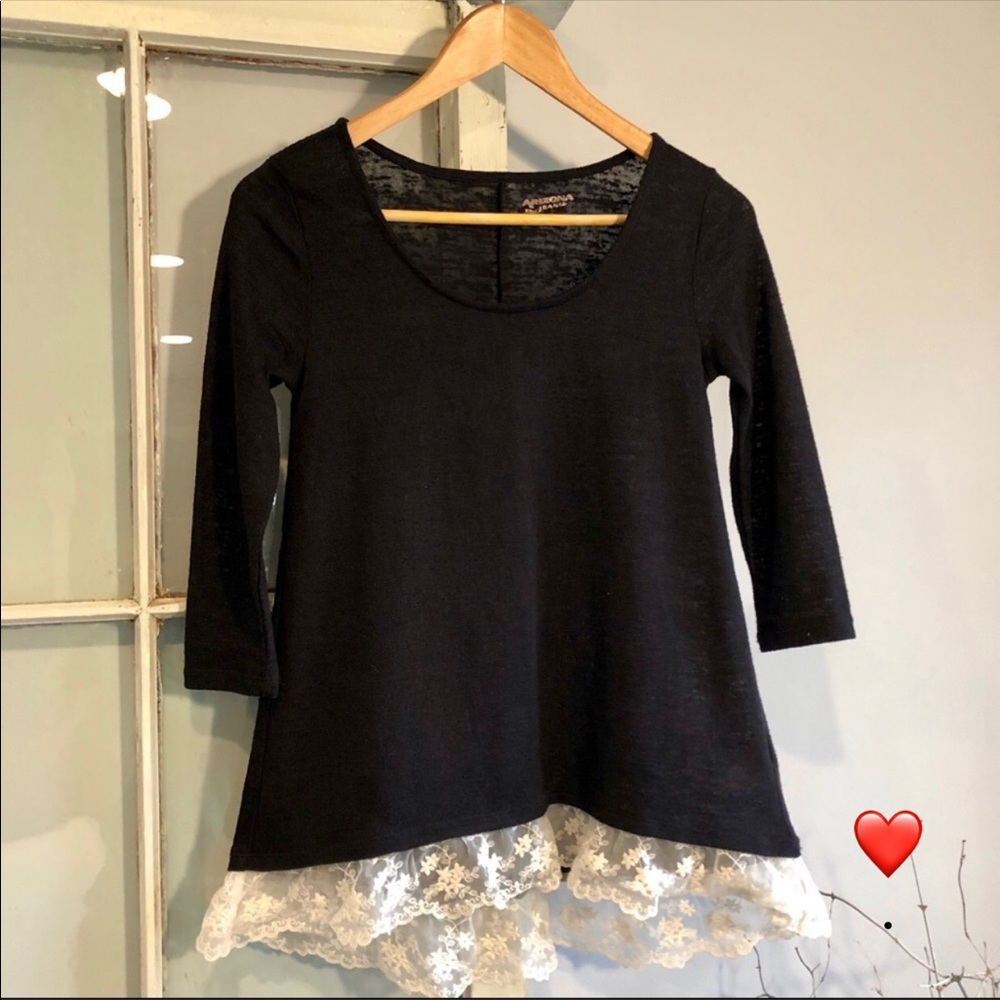 Adorable black tunic with lace
